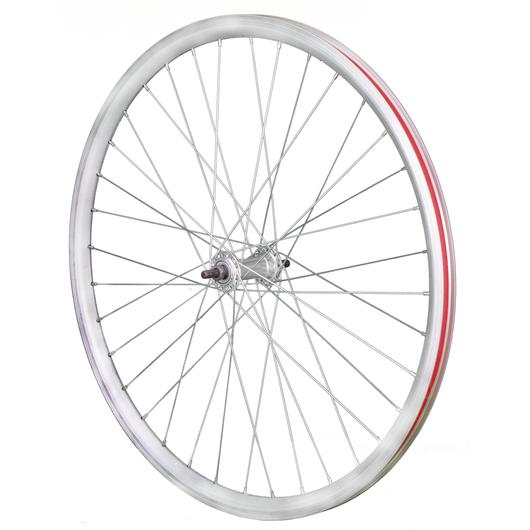 Fűzött kerék 26" MTB első duplaf. alu agy, ovál profil, ezüst